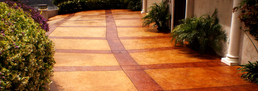 Stamped and sealed decorative concrete